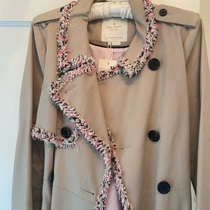 NWT Kate Spade Trench coat with tweed